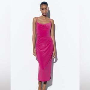 Zara Dress with Draped Neckline